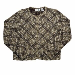 Vintage Paul Harris Mohair Fuzzy Button Up Cardigan Sweater Women's Size Small